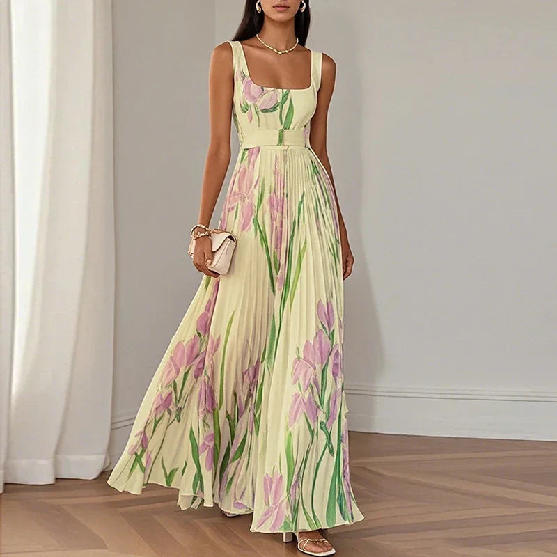Lidia | Vestido Maxi Floral Elegante en Línea A