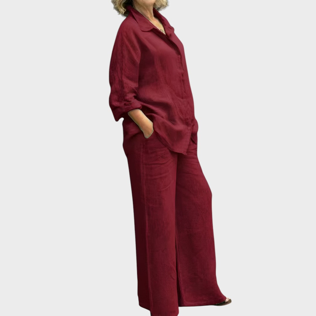 Lara | Conjunto De Camisa Y Pantalón