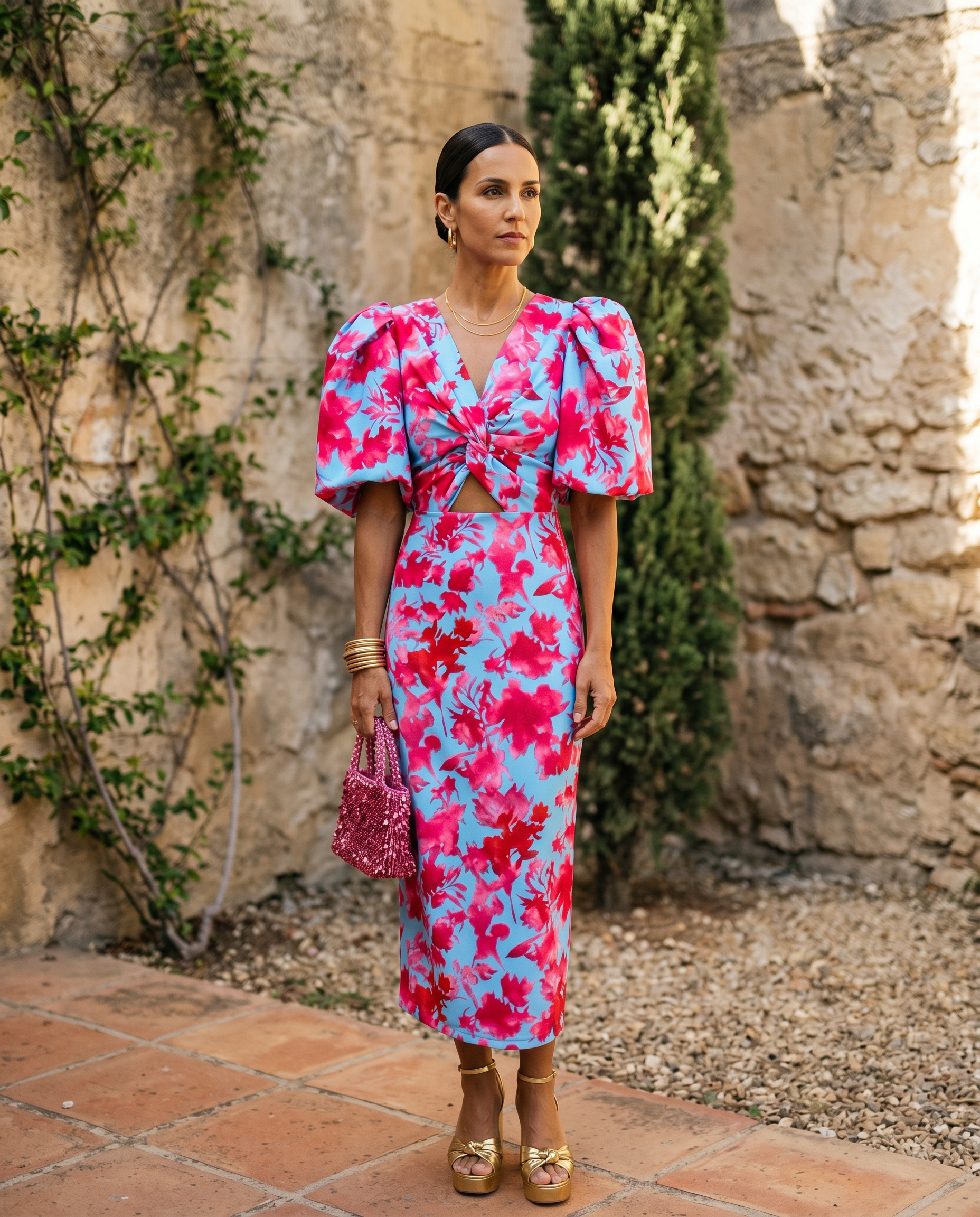 Vestido Sofia — Éloren Lisboa · Detalhe decote em V