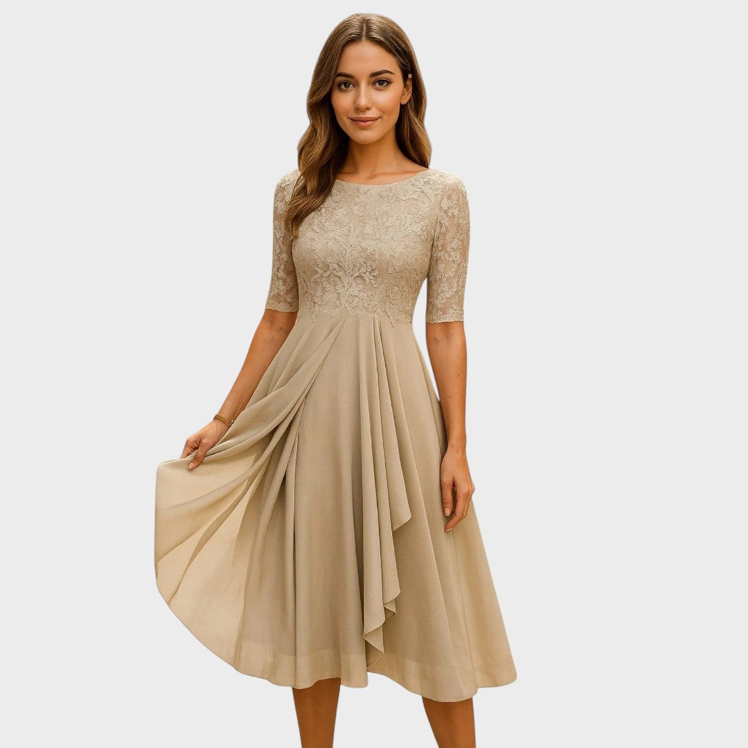 Gabhi | Vestido Midi Con Detalles De Encaje
