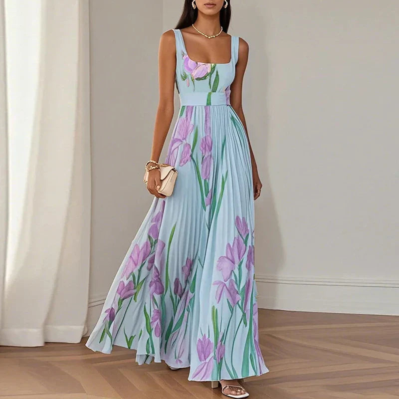 Lidia | Vestido Maxi Floral Elegante en Línea A