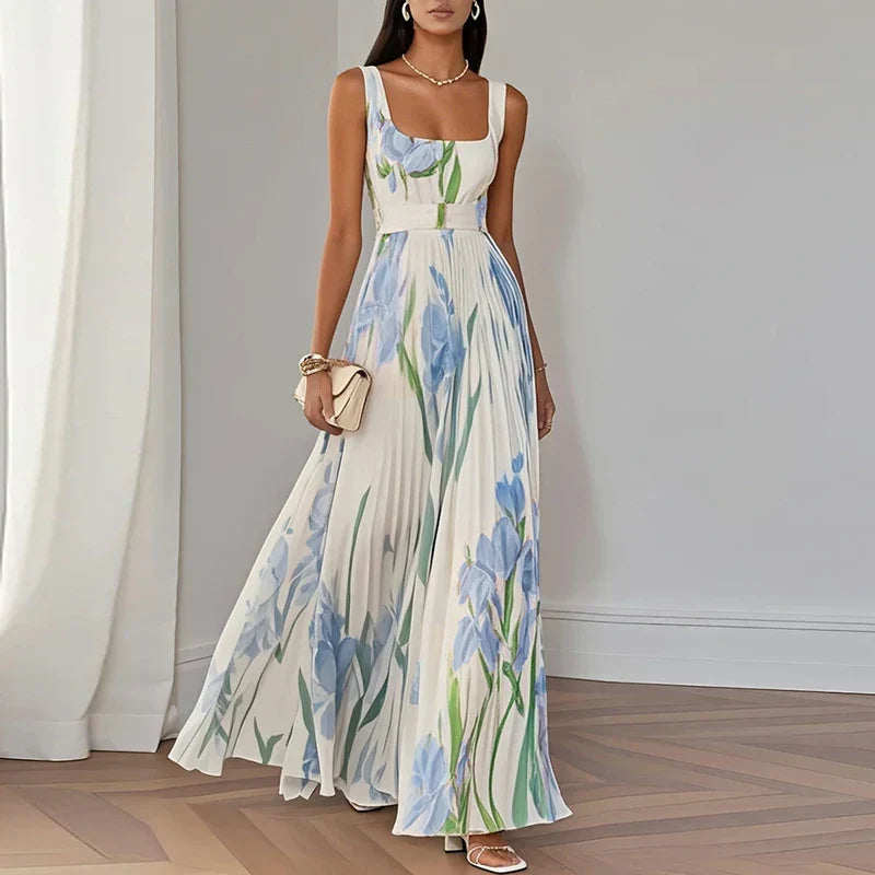 Lidia | Vestido Maxi Floral Elegante en Línea A