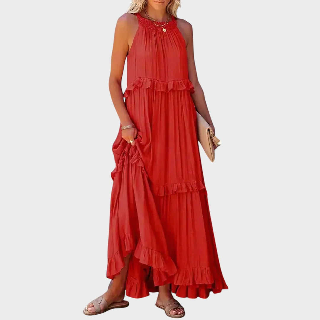 Landry | Vestido Sin Mangas Con Ribete De Volantes